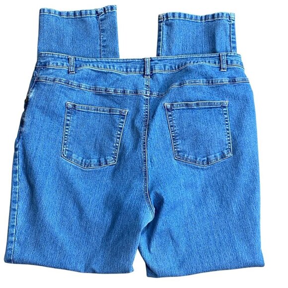 Woman Within Straight Leg Embroidered Blue Jeans Sz 22W Tall #344A - Picture 6 of 9